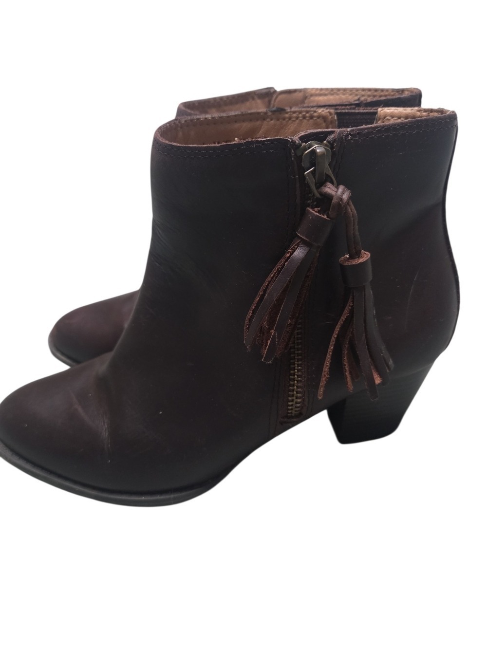 Vionic Women’s Burgundy Leather Tassel Zip Ankle Boots 8.5 Arch Support